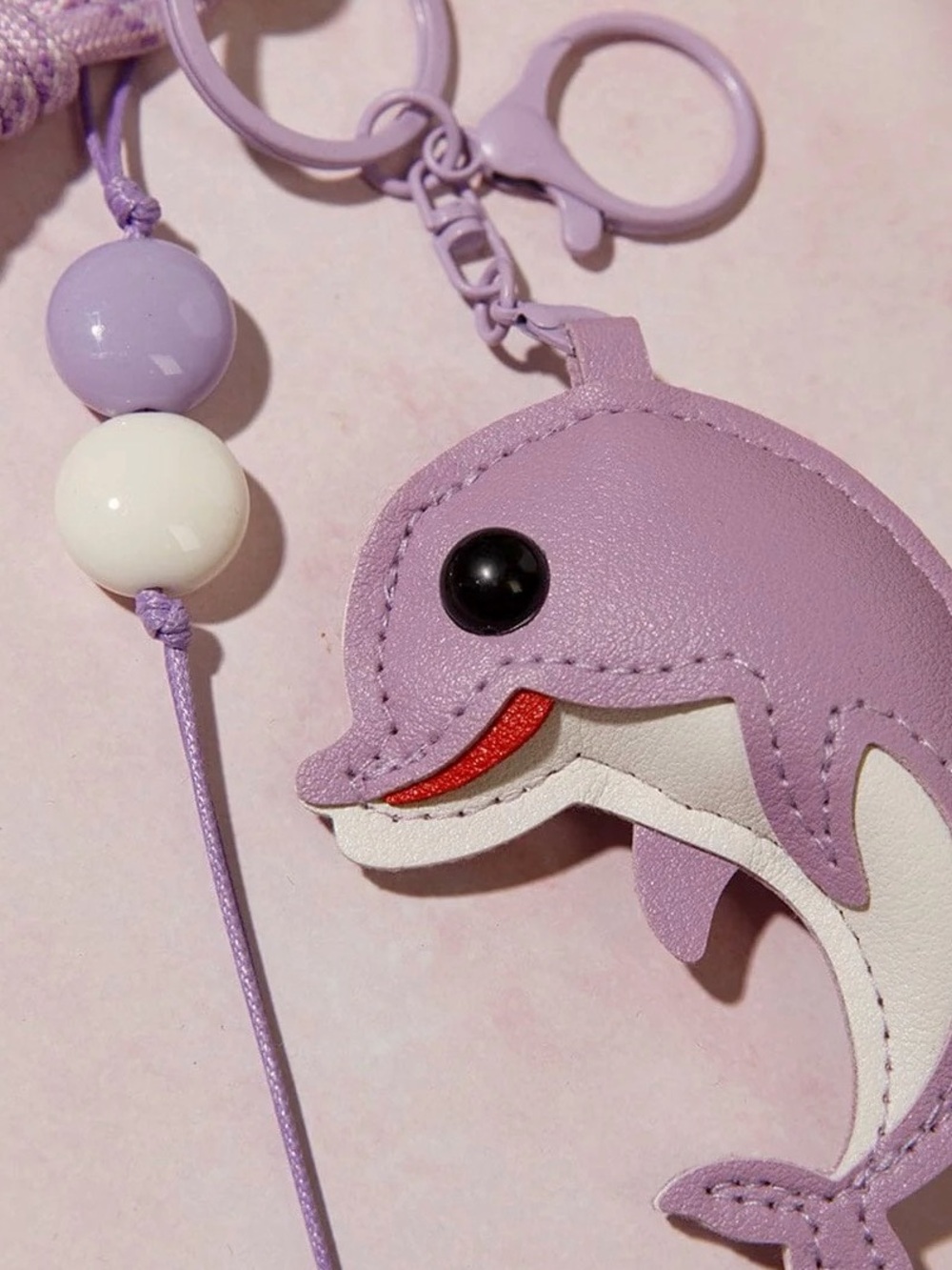 Lilac Dolphin Keychain Bag Charm - Picture 2 of 3